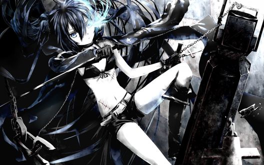 Обои на рабочий стол Mato Kuroi / Мато Курой из аниме Black Rock Shooter / Стрелок с Черной скалы