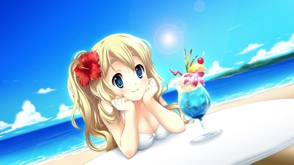Обои на рабочий стол Tsumugi Kotobuki (Mugi-chan) / Цумуги Котобуки (Муги-тян) из аниме Легкая музыка / Клуб легкой музыки / Кей-Он! / K-On!