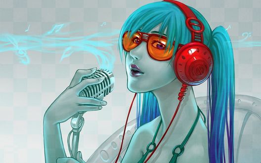 Обои на рабочий стол Арт на Vocaloid Hatsune Miku / Вокалоида Хатсуне Мику