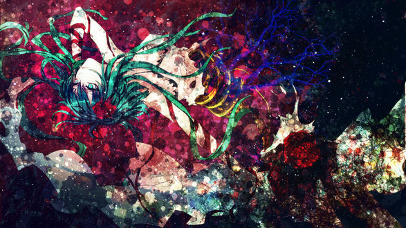 Обои на рабочий стол Арт на Vocaloid Hatsune Miku / Вокалоида Хатсуне Мику
