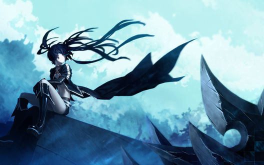 Обои на рабочий стол Мато Курой / Mato Kuroi из аниме Стрелок с Черной скалы / Black Rock Shooter