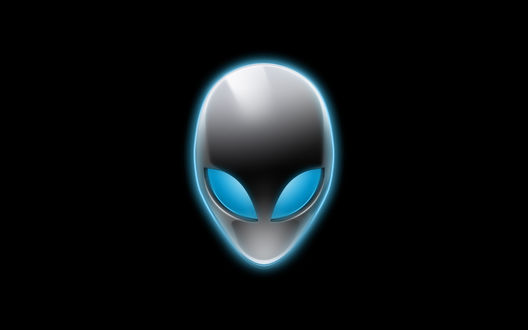 Обои на рабочий стол Логотип Alien на черном фоне