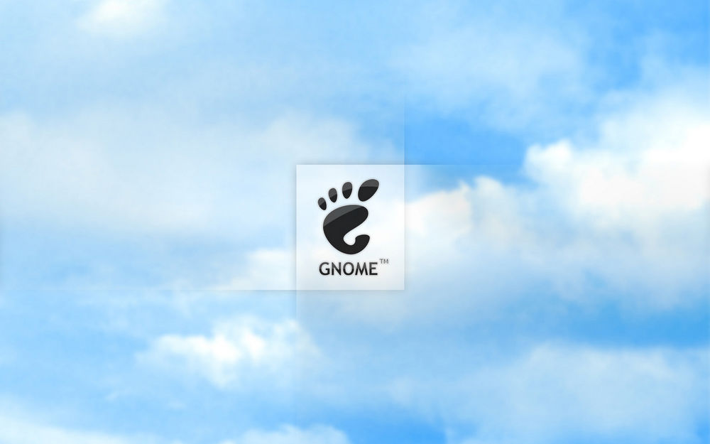 Обои для рабочего стола Логотип GNOME на фоне неба