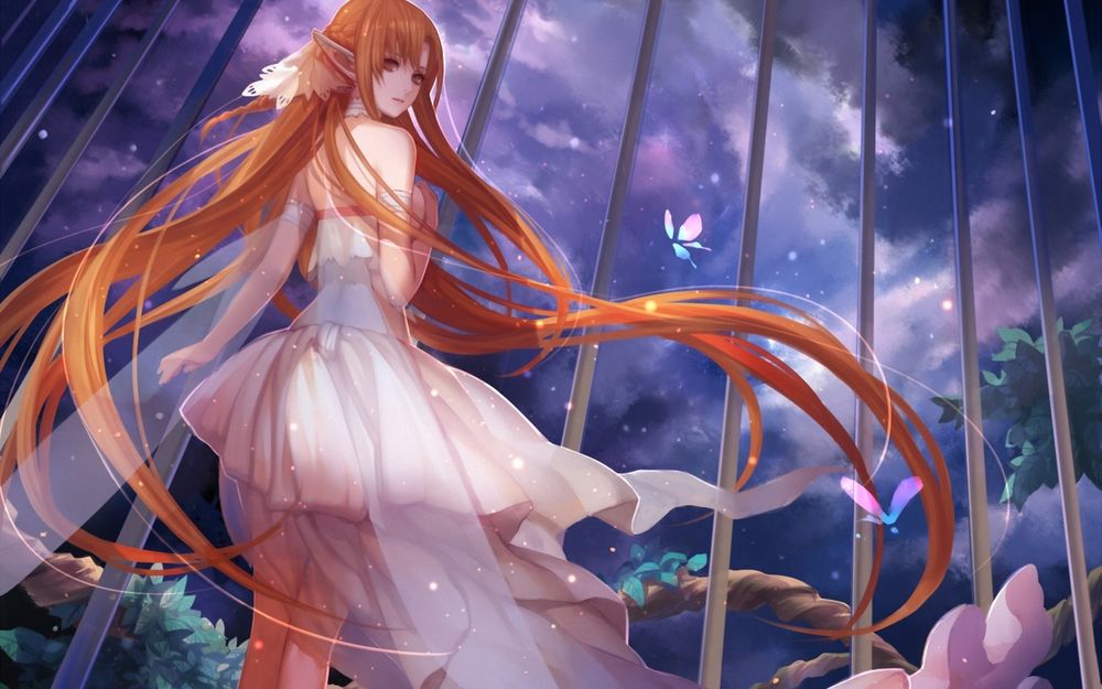 Обои для рабочего стола Асуна Юки / Yuuki Asuna из аниме Sword Art Online / Мастера Меча Онлайн, art by Asukaziye
