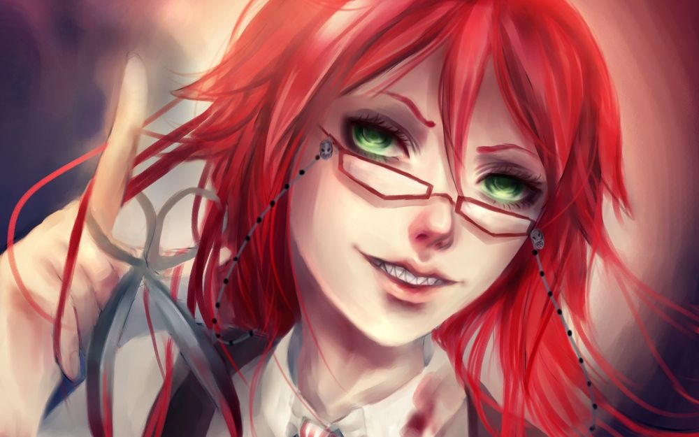 Обои для рабочего стола Грель Сатклифф / Grell Sutcliffe из аниме Темный дворецкий / Black Butler