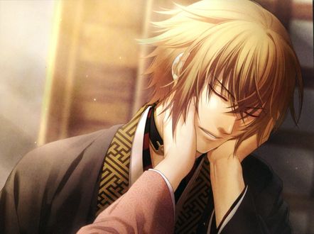 Обои на рабочий стол Шикаге Казама / Chikage Kazama из аниме Сказание о Демонах бледно-розовой сакуры / Hakuouki / Hakuoki Shinsengumi Kitan