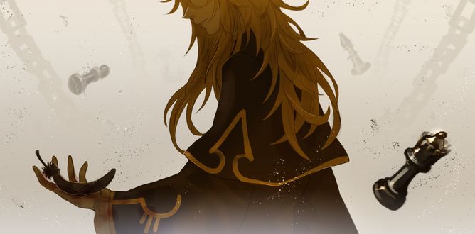 Обои на рабочий стол Винсент Найтрей / Vincent Nightray из аниме Сердца Пандоры / Pandora Hearts, на ладони которого лежит перо