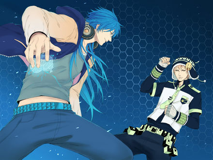 Обои на рабочий стол Аоба / Aoba и Ноиз / Noiz из игры DRAMAtical Murder