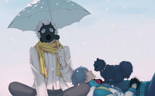 Обои на рабочий стол Клиа / Clear, Аоба / Aoba и Рен / Ren из игры DRAMAtical Murder
