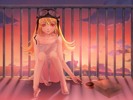 Обои на рабочий стол Oshino Shinobu / Ошино Шинобу из аниме Истории Монстров / Bakemonogatari