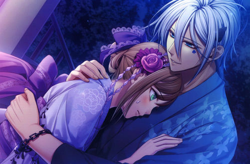 Обои на рабочий стол Ханамура Мей и Икки / Ikki из аниме Амнезия / Amnesia, художник Hanamura Mai