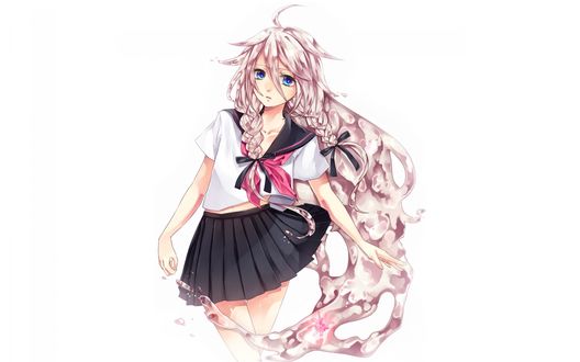 Обои на рабочий стол Vocaloid IA / Вокалоид Йа в школьной форме