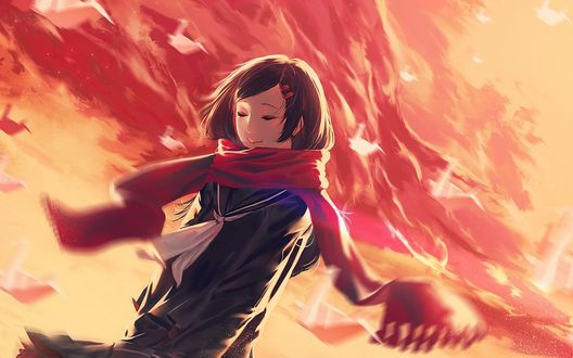 Обои на рабочий стол Аяно Татэяма / Ayano Tateyama из аниме Актеры ослепленного города / Mekakucity Actors по мотивам серии видеоклипов Призрачный проект / Kagerou Project