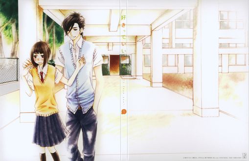 Обои на рабочий стол Tachibana Mei / Татибана Мей и Yamato Kurosawa / Ямато Куросава из аниме Скажи Я люблю тебя / Suki-tte Ii na yo