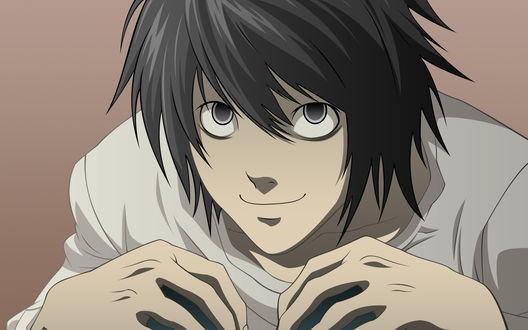 Обои на рабочий стол Эль Лоулайт / L Lawliet из аниме Тетрадь Смерти / Death Note