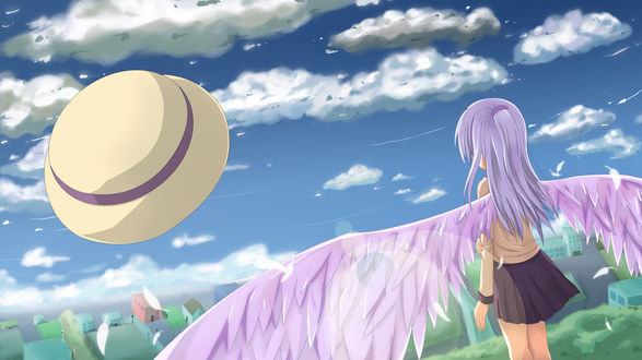 Обои на рабочий стол Канадэ Татибана / Kanade Tachibana из аниме Angel Beats! / Ангельские ритмы!
