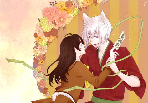 Обои на рабочий стол Томоэ / Tomoe и Нанами Момодзоно / Nanami Momodzono из аниме Очень приятно, Бог / Kamisama Hajimemashita