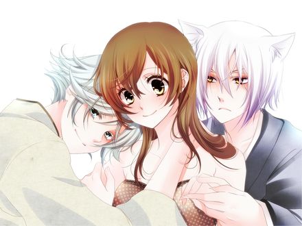 Обои на рабочий стол Нанами Момодзоно / Nanami Momozono, Томоэ / Tomoe и Mizuki / Мидзуки из аниме Очень приятно, Бог / Kamisama Hajimemashita