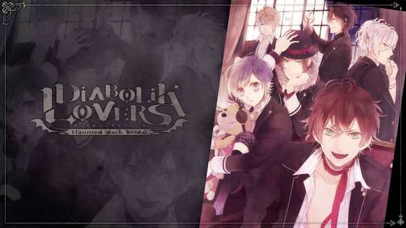 Обои на рабочий стол Sakamaki Ayato / Аято, Kanato / Канато, Raito / Райто, Reiji / Реджи, Shu / Шу и Subaru / Субару из аниме Дьявольские Возлюбленные / Diabolik Lovers