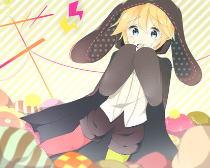Обои на рабочий стол Вокалоид Лен Кагамине / Vocaloid Len Kagamine