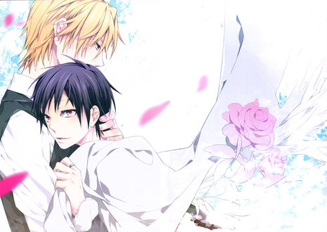 Обои на рабочий стол Izaya Orihara / Изая Орихара и Shizuo Heiwajima / Шизуо Хэйвадзима из аниме Дюрарара / Всадник без головы / Durarara