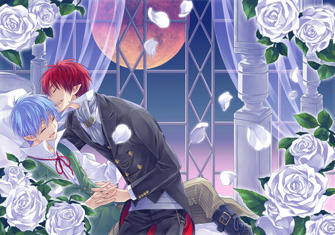Обои на рабочий стол Akashi Seijuurou / Акаши Сейджуро и Kuroko Tetsuya / Тэцуя Куроко из аниме Kuroko no Basuke / Баскетбол Куроко