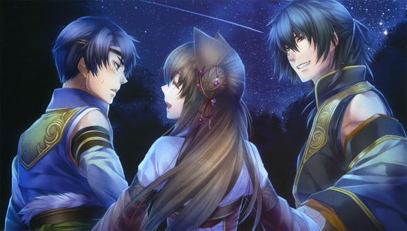 Обои на рабочий стол Персонажи из игры Jyuzaengi ~Engetsu Sangokuden~/ Исторический роман Тринадцатого Зодиака. Сказание о Полумесяце Троецарствия