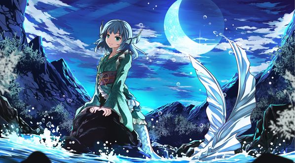 Обои на рабочий стол Wakasagihime из Тохо / Touhou Project
