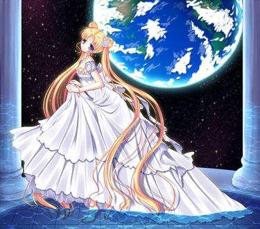 Обои на рабочий стол Princess Serenity / Принцесса Серенити / Usagi Tsukino / Усаги Цукино из аниме Сейлор Мун / Sailor Moon