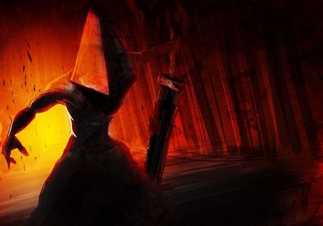 Обои на рабочий стол Pyramid head / Пирамидоголовый из игры Silent Hill