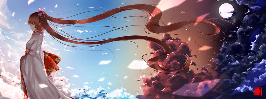 Обои на рабочий стол Himekaidou Hatate / Хатате Химекайдо из игры Touhou project / Проект Восток