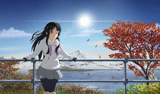 Обои на рабочий стол Akiyama Mio / Мио Акияма из аниме Клуб легкой музыки / K-ON