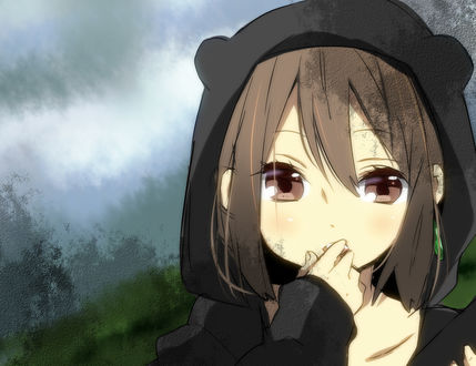 Обои на рабочий стол Юи Хирасава / Yui Hirasawa из аниме Клуб легкой музыки / K-ON