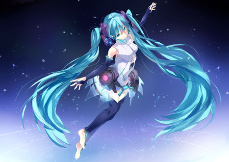 Обои на рабочий стол Vocaloid Hatsune Miku / Вокалоид Хатсуне Мику, художник Ume plumblossom