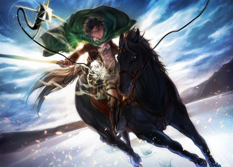 Обои на рабочий стол Леви Райвель (Ривай) / Levi Rivaille (Rivai) из аниме Атака Титана / Attack on Titan / Shingeki no Kyojin