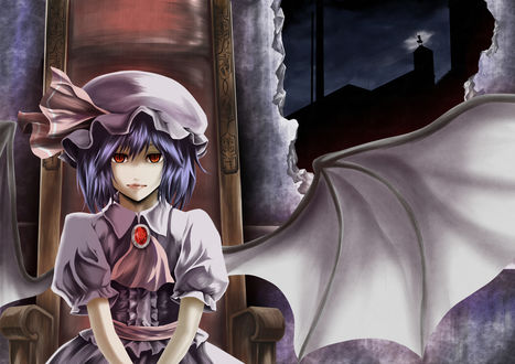 Обои на рабочий стол Remilia Scarlet / Ремилия Скарлет из игры Проект Восток / Touhou Project