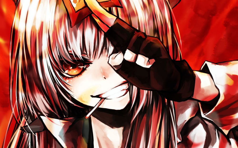 Обои для рабочего стола Fujiwara no Mokou / Фудзивара но Моко из игры Touhou Project / Проект Восток