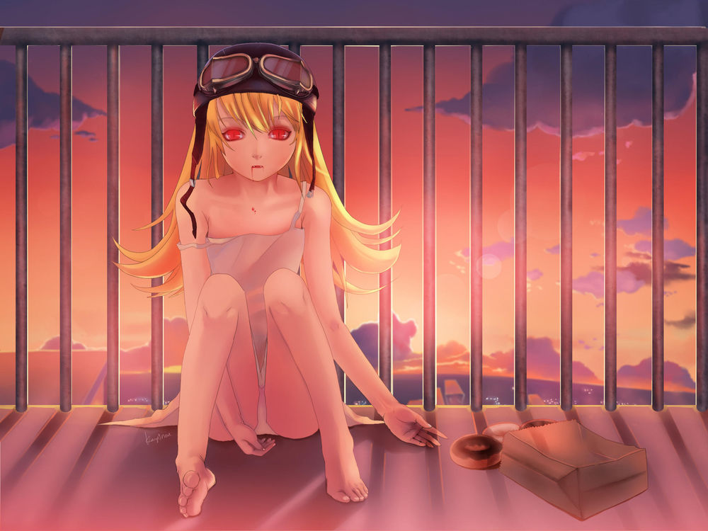 Обои для рабочего стола Oshino Shinobu / Ошино Шинобу из аниме Истории Монстров / Bakemonogatari