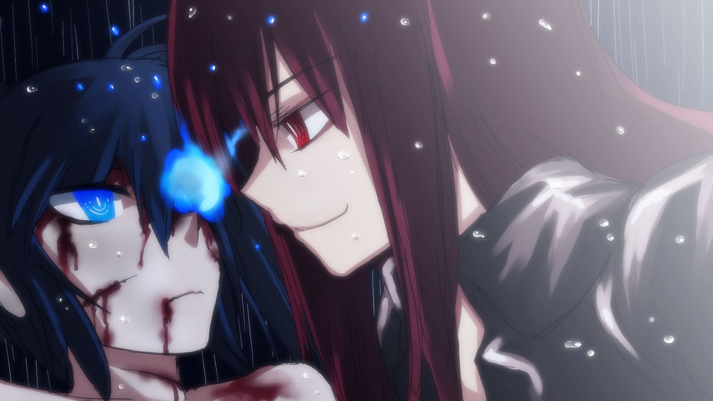 Обои для рабочего стола Две девушки из аниме Black Rock Shooter / Стрелок с Черной скалы