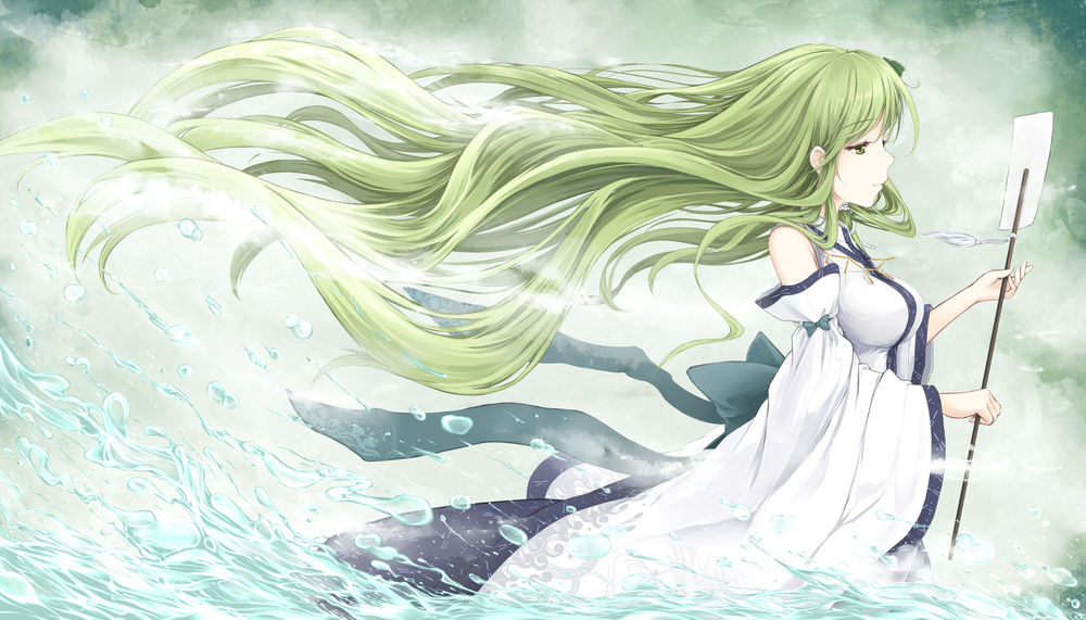 Обои для рабочего стола Kochiya Sanae / Санаэ Кочия из игры Проект Восток / Touhou Project