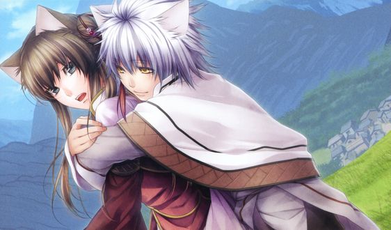 Обои на рабочий стол Kanu & Ryuubi из игры Jyuzaengi ~Engetsu Sangokuden~/ Исторический роман Тринадцатого Зодиака. Сказание о Полумесяце Троецарствия
