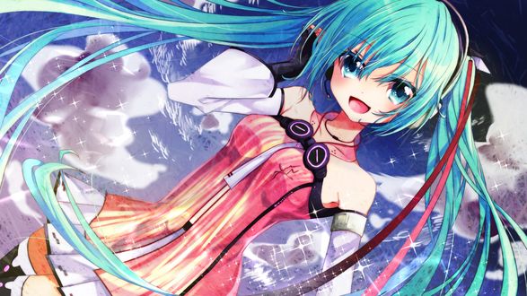 Обои на рабочий стол Vocaloid Hatsune Miku / Хатсуне Мику, художник Tsukasa Kinako