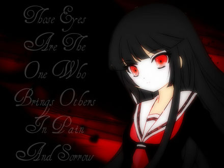 Обои на рабочий стол Enma Ai / Энма Ай из аниме Адская девочка / Hell Girl / Jigoku Shoujo (Those Eyes Are The One Who Brings Others In Pain And Sorrow)