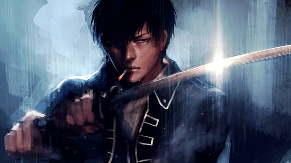 Обои на рабочий стол Хиджиката Тоширо / Hijikata Toushirou из аниме Гинтама / Gintama