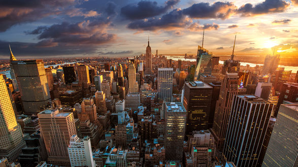 Обои на рабочий стол Вид на Нью-Йорк, США / New York City, USA