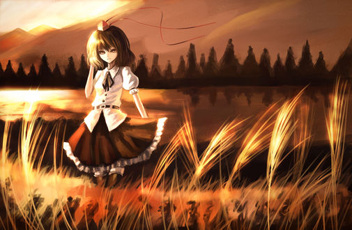 Обои на рабочий стол Aya Shameimaru / Ая Шамеймару из игры Tohou Project / Проект Восток