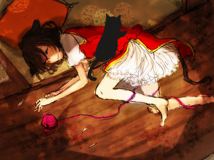 Обои на рабочий стол Chen / Чен из игры Проект Восток / Touhou Project