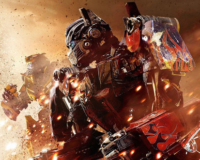 Обои на рабочий стол Оптимус Прайм / Optimus Prime командир автоботов кадр из мультфильма Трансформеры Прайм / Transformers Prime