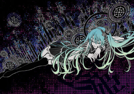 Обои на рабочий стол Vocaloid Miku Hatsune / Вокалоид Мику Хатсуне