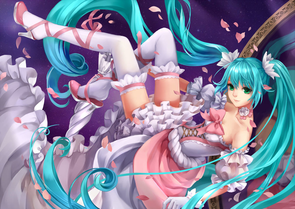 Обои для рабочего стола Vocaloid Miku Hatsune / Вокалоид Мику Хатсуне